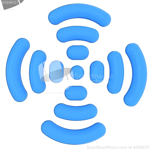 Image of Radio Frequency Identification symbol. 3d illustration