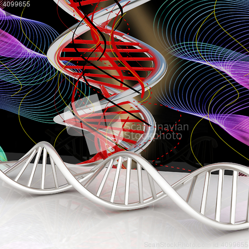 Image of DNA structure model Background. 3d illustration