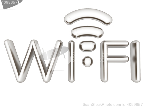 Image of Metal WiFi symbol. 3d illustration