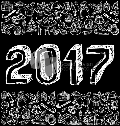 Image of Vector sketch numbers 2017