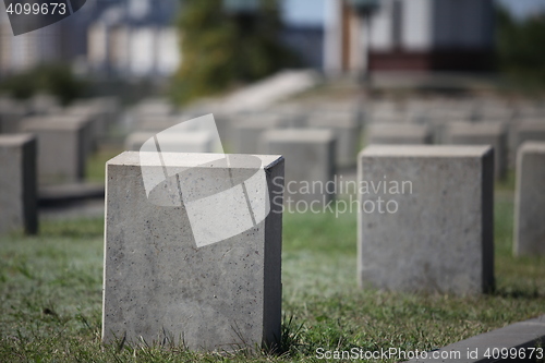 Image of military cemetery empty gravestone