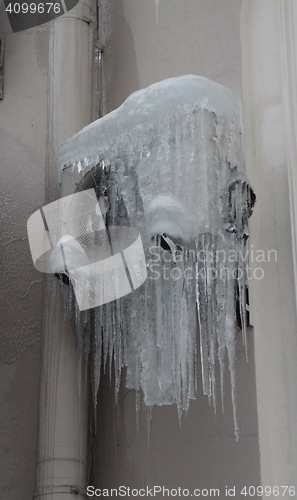 Image of  Air conditioning frozen over as an icicle