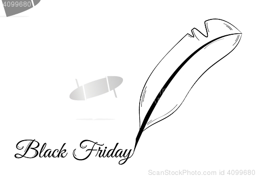 Image of black friday background with quill