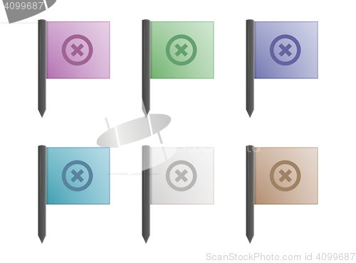 Image of color marker flags with stick