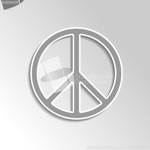 Image of peace sign on gray gradient background