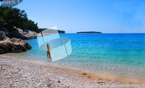 Image of Dalmatian beach, Primosten.