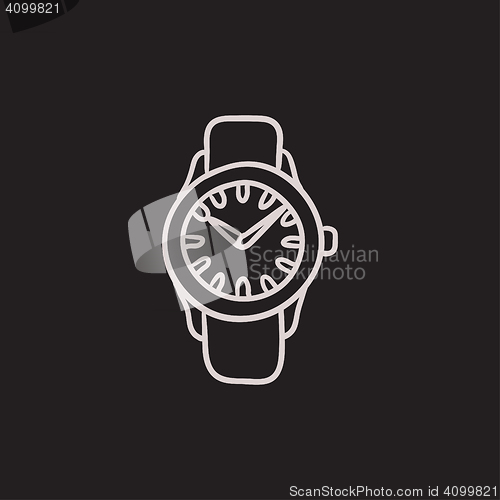 Image of Wrist watch sketch icon.