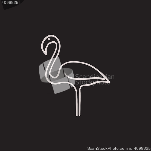 Image of Flamingo sketch icon.