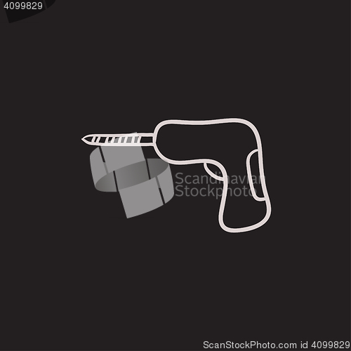 Image of Hammer drill sketch icon.