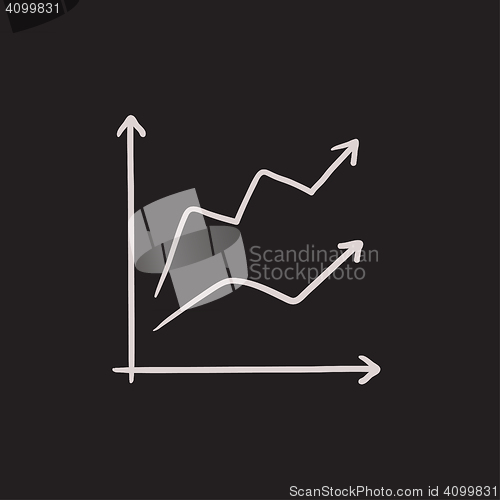 Image of Growth graph sketch icon.