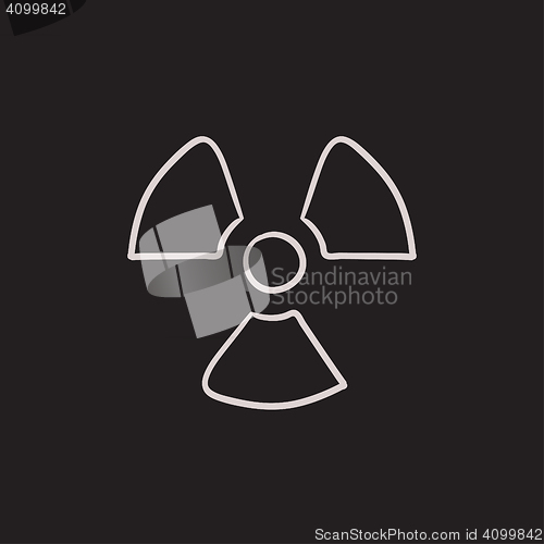 Image of Ionizing radiation sign sketch icon.