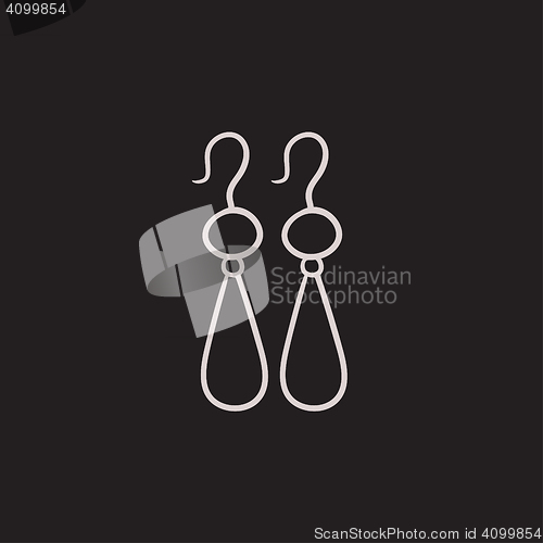 Image of Pair of earrings sketch icon.