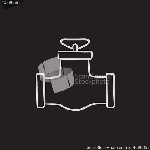 Image of Gas pipe valve sketch icon.