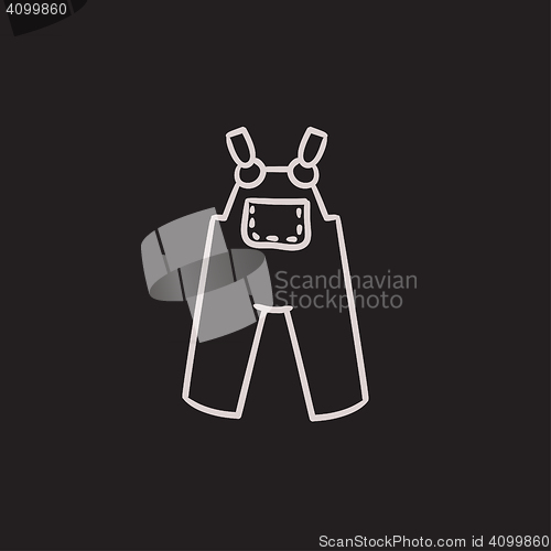 Image of Baby overalls sketch icon.