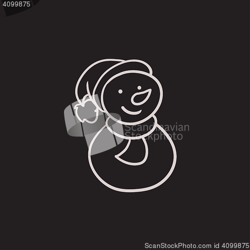 Image of Snowman sketch icon.