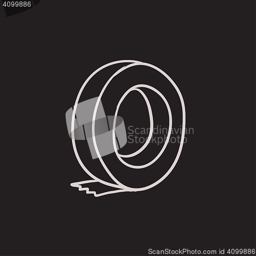 Image of Roll of adhesive tape sketch icon.