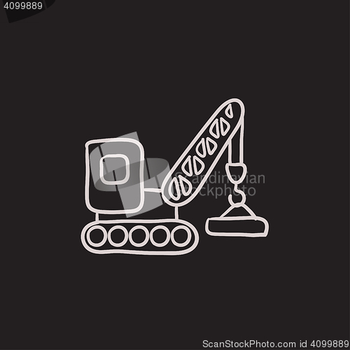 Image of Lifting crane sketch icon.