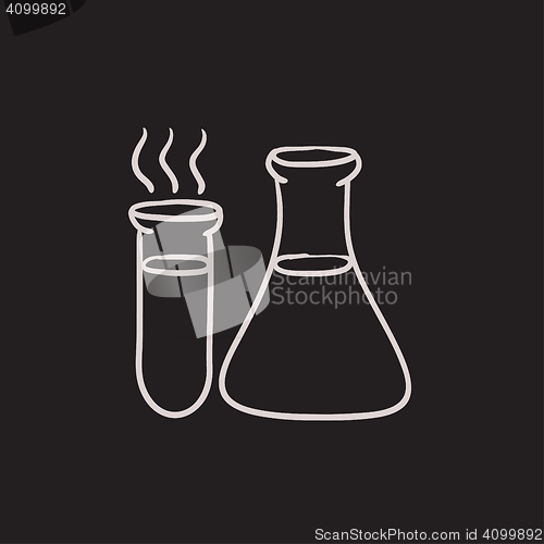 Image of Laboratory equipment sketch icon.