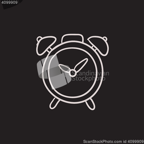 Image of Alarm clock sketch icon.