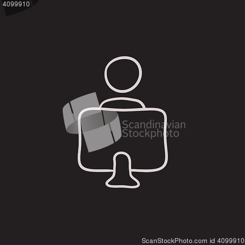 Image of Online education sketch icon.