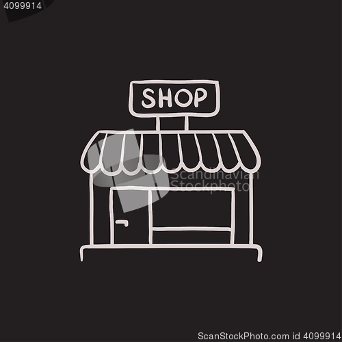 Image of Shop store sketch icon.