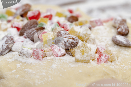 Image of dough for the pie, close-up