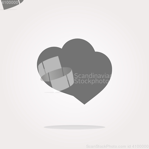 Image of vector Valentine heart sign, heart web button