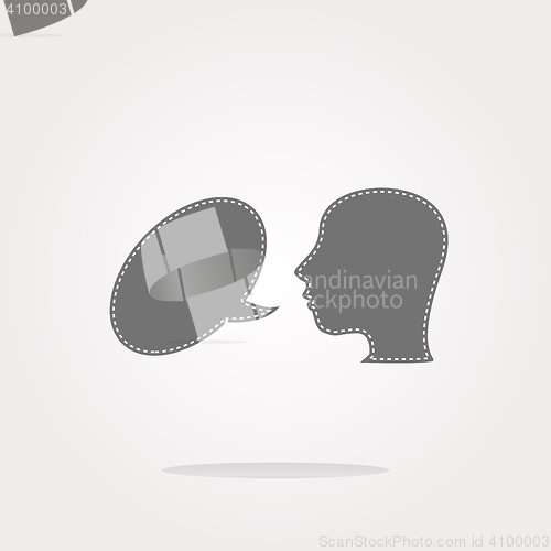 Image of vector Human head with speech bubble icon, web button, Human head vector, Human head icon vector, Human head icon eps, Human head icon jpg, Human head icon picture, Human head icon