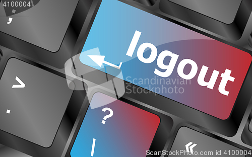 Image of Computer keyboard key log out, business concept vector, keyboard keys, keyboard button