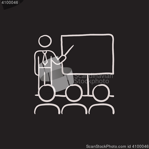 Image of Business presentation sketch icon.