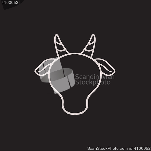 Image of Cow head sketch icon.