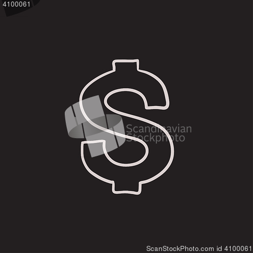 Image of Dollar symbol sketch icon.