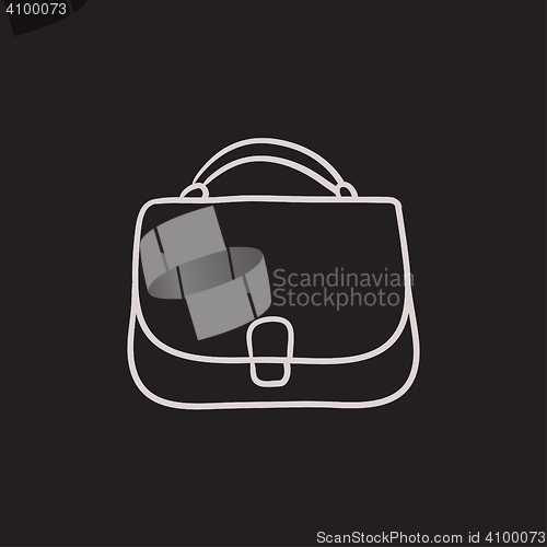 Image of Female handbag sketch icon.