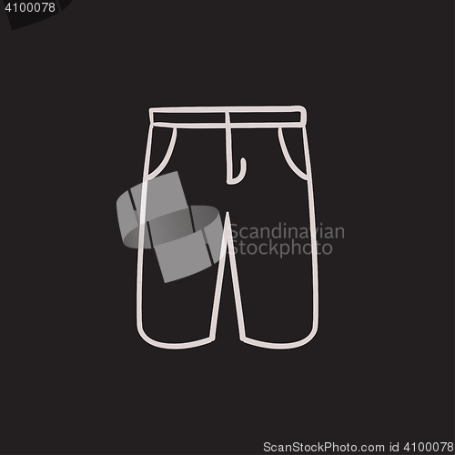 Image of Male shorts sketch icon.