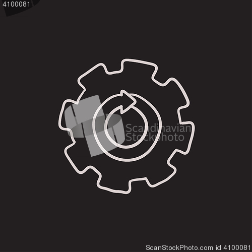 Image of Gear wheel with arrow sketch icon.