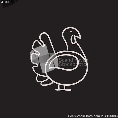 Image of Turkey sketch icon.