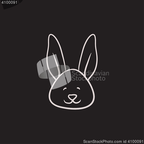 Image of Easter bunny sketch icon.