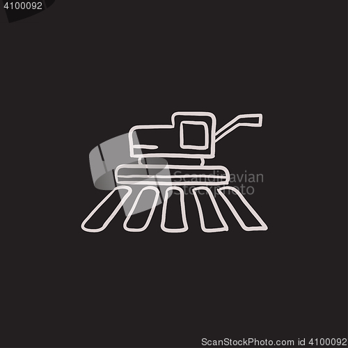 Image of Combine harvester sketch icon.