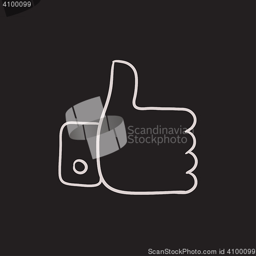 Image of Thumb up sketch icon.