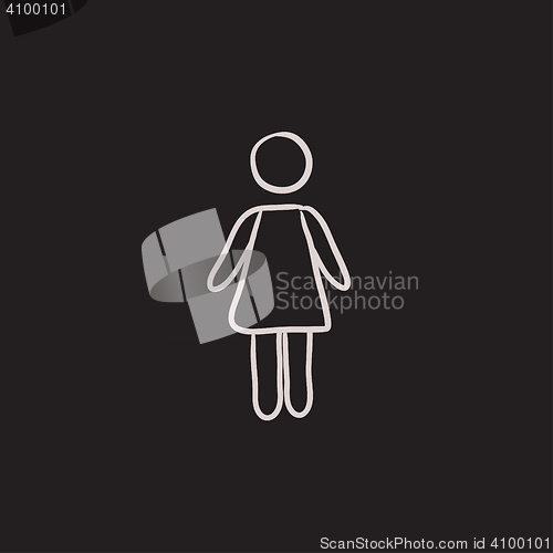 Image of Business woman sketch icon.