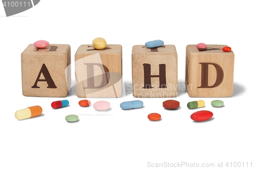 Image of ADHD on wooden blocks