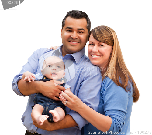 Image of Happy Mixed Race Family Posing for A Portrait
