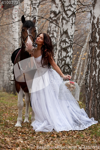 Image of Young Woman And Horse