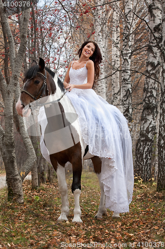 Image of Young Woman And Horse