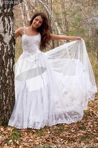 Image of Young Bride In A Forest