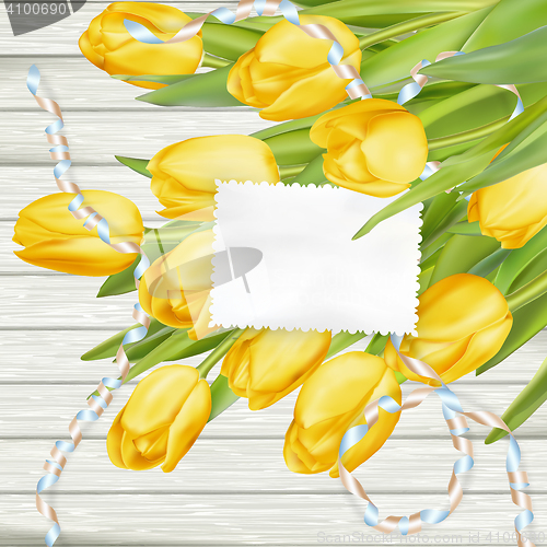 Image of Paper card with tulips. EPS 10