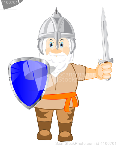 Image of Medieval warrior with weapon