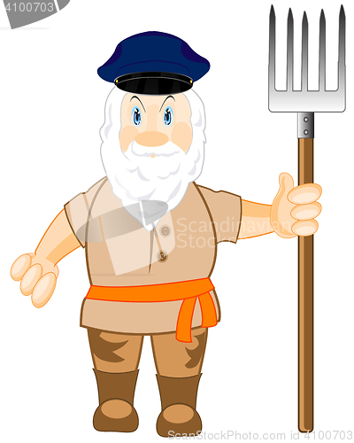 Image of Man workman with pitchfork