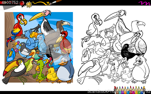 Image of bird characters coloring book