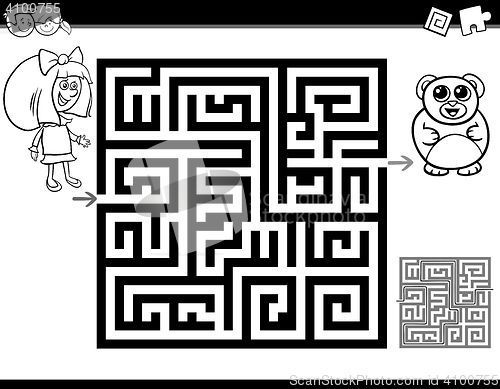 Image of maze or labyrinth coloring page